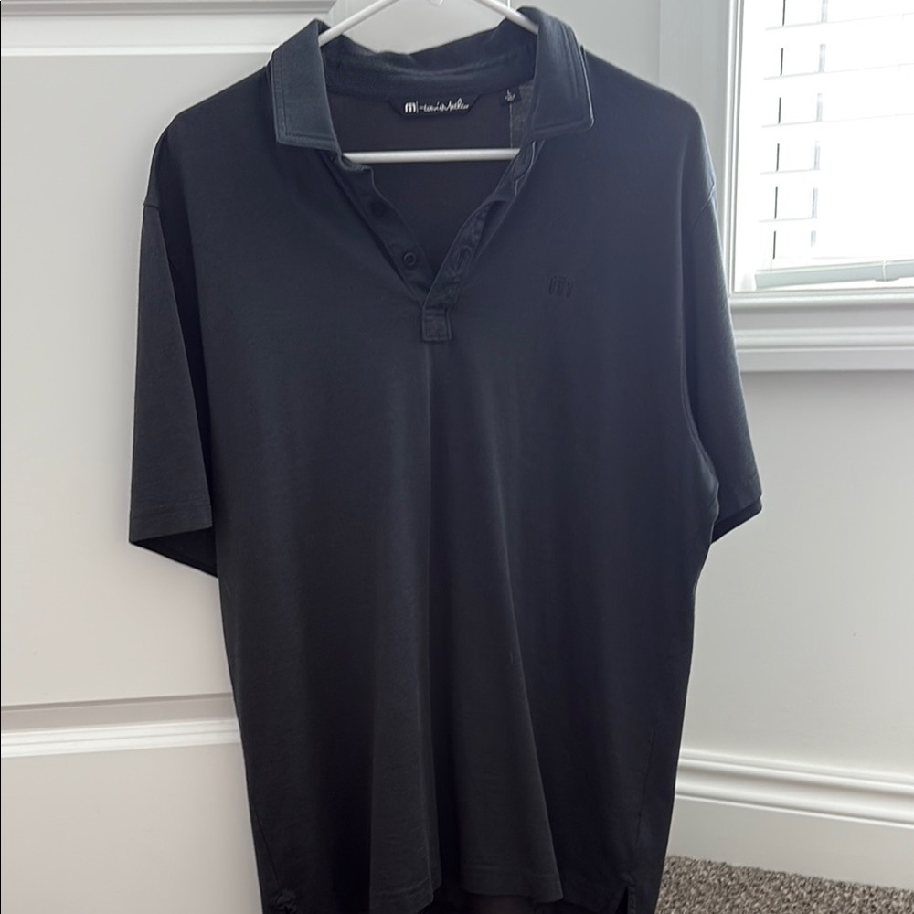Travis Mathew Black Heather/Charcoal Polo Shirt